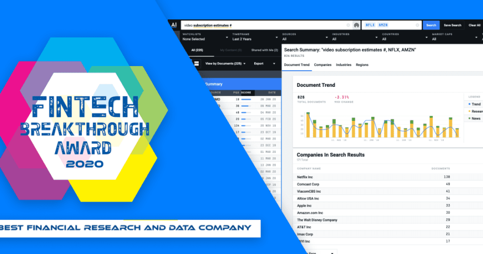 AlphaSense Recognized as a 2020 FinTech Breakthrough Award Winner ...